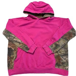 Trail Crest Pink Camo Hoodie Womens XL Hunting RealTree Style Pullover VTG